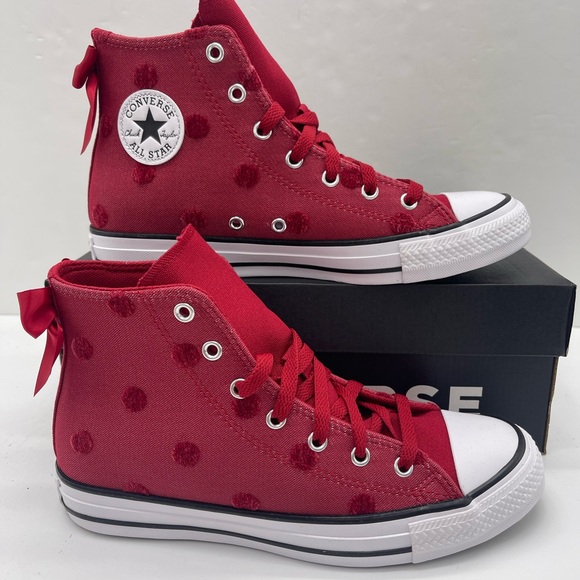 Converse Shoes - Converse Red Polka Dot Chuck Taylor All Star High Top Sneakers